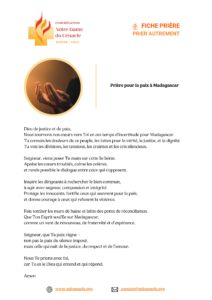 Prière pour la paix à Madagascar 1